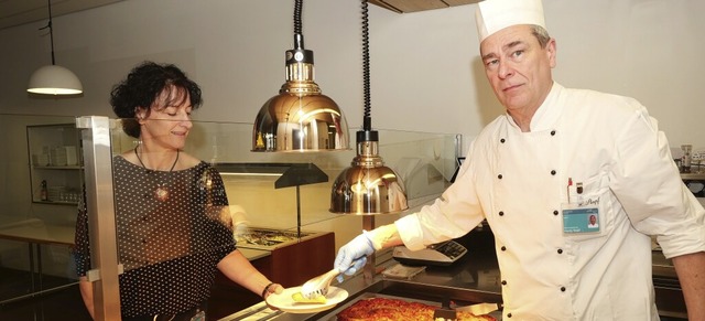 Die Kantine des Klinikums Hochrhein in...mer offen. Kchenchef ist Hardy Stapf.  | Foto: Wagner, Hans