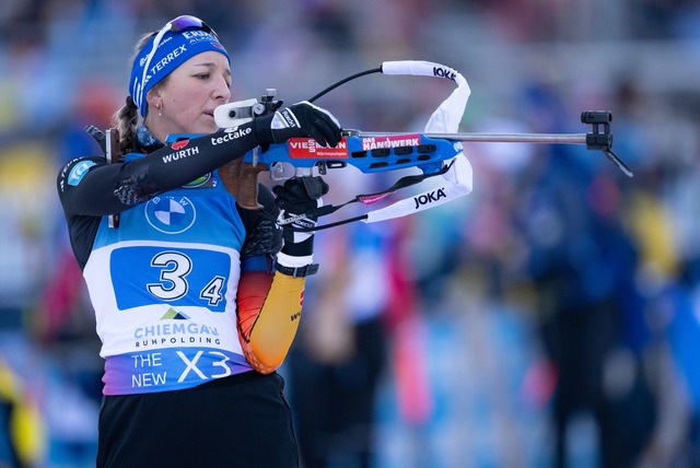 Franziska Preu&szlig; machte als Schlussl&auml;uferin den Sieg perfekt.  | Foto: Sven Hoppe/dpa