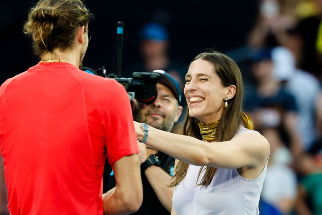 Hatten Spa&szlig; im Interview: Andrea Petkovic (r) und Alexander Zverev  | Foto: Frank Molter/dpa