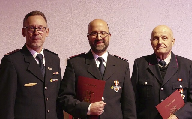 Hohe Ehrungen bei der Feuerwehr Seelba... Tobias Eble und Siegfried Himmelsbach  | Foto: Beate Zehnle-Lehmann