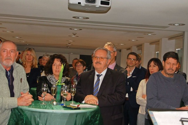 Beim Neujahrsempfang des Gewerbeverein...elen Besucher aufmerksam den Reden zu.  | Foto: Petra Wunderle