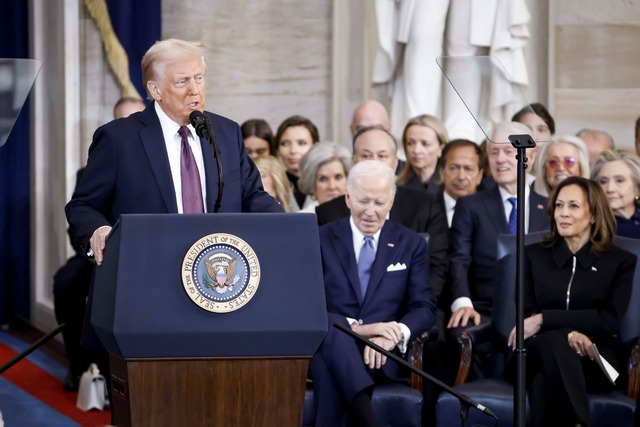 Er k&uuml;ndigte daf&uuml;r mehrere so...ne Zustimmung des Kongresses brauchen.  | Foto: Shawn Thew/Pool EPA/AP/dpa