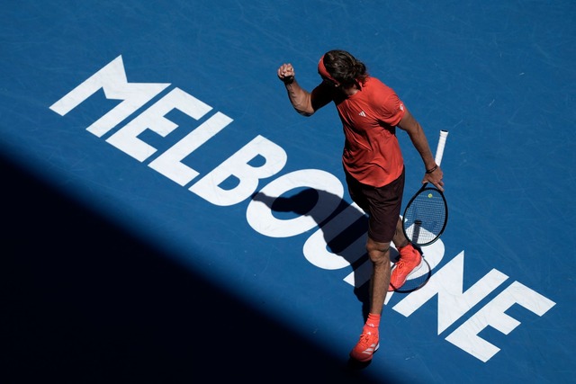 Alexander Zverev hat in Melbourne weiter Grund zum Jubeln  | Foto: Ng Han Guan/AP/dpa