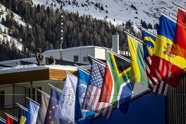 Das Weltwirtschaftsforum in Davos ist ...isch-&ouml;konomisches Spitzentreffen.  | Foto: Michael Buholzer/KEYSTONE/dpa