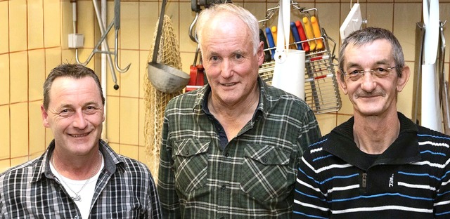 Horst Badran, Hartmut Neipp und Bertho...warz im Schlachthaus in Gndelwangen.   | Foto: Wolfgang Scheu