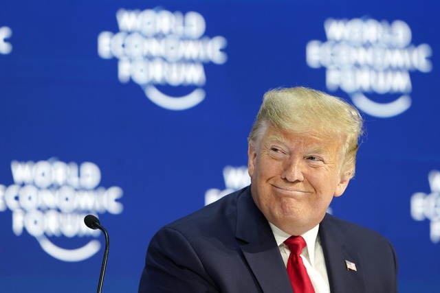 Schon in seiner ersten Amtszeit sprach Trump mehrfach in Davos. (Archivbild)  | Foto: Gian Ehrenzeller/KEYSTONE/dpa