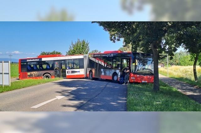 Busfahrerin fhrt bei Bad Krozingen in gesperrte Strae und scheitert mit Wendemanver