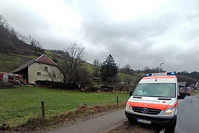 Brennender Traktor sorgt in Stegen fr Feuerwehreinsatz