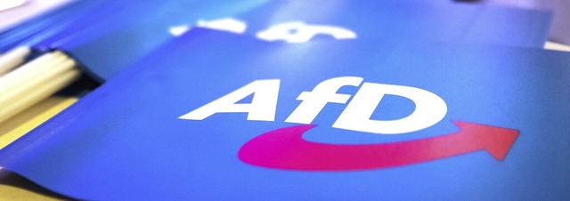 Fhnchen mit dem Logo der AfD  | Foto: Daniel Karmann (dpa)