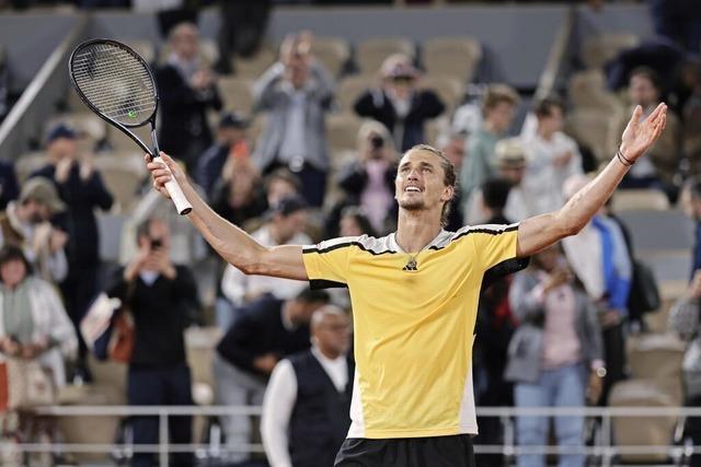 Alexander Zverev erreicht nervenstark das Viertelfinale der French Open in Paris