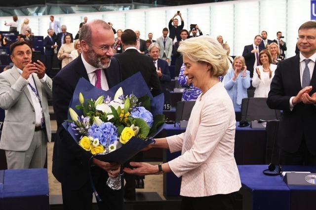 Wiedergewhlte EU-Kommissionsprsidentin von der Leyen: 