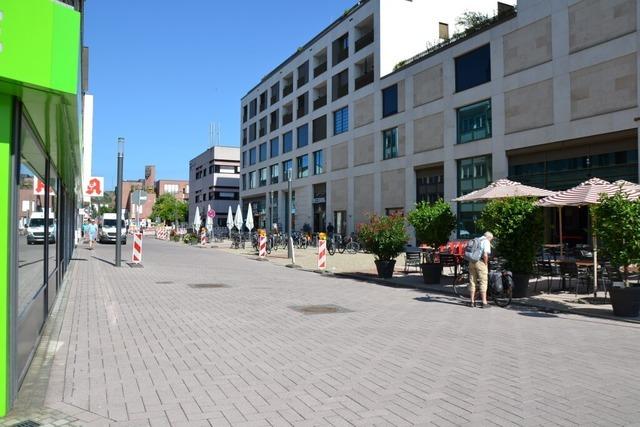 Die Innenstadt von Lrrach wird derzeit von zwei Baustellen in die Zange genommen