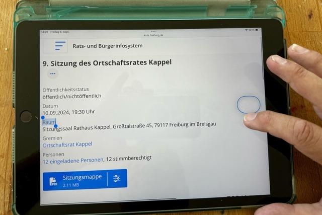 Auch die Ortschaftsrte in Freiburg sollen einen Tablet-Zuschuss bekommen