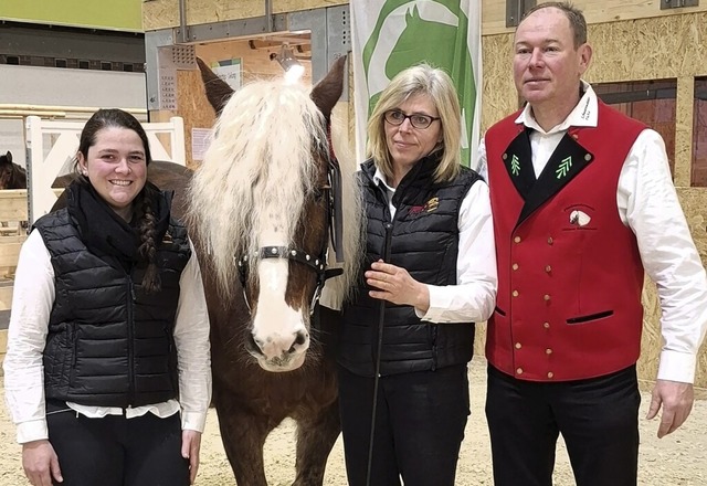 Die prmierte Schwarzwlder-Kaltblut-S... Schmidt und Zchter Gerhard Schrder   | Foto: Gerhrad Schrder