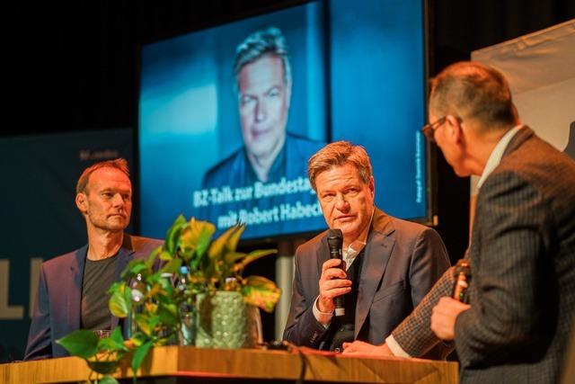 Fotos: Grnen-Kanzlerkandidat Robert Habeck beim BZ-Talk in Freiburg