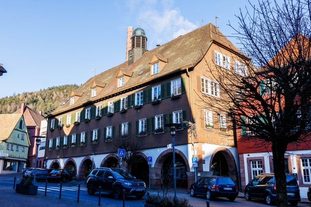 Das Rathaus der Stadt steht im Ortskern von Alpirsbach.  | Foto: Philipp von Ditfurth/dpa