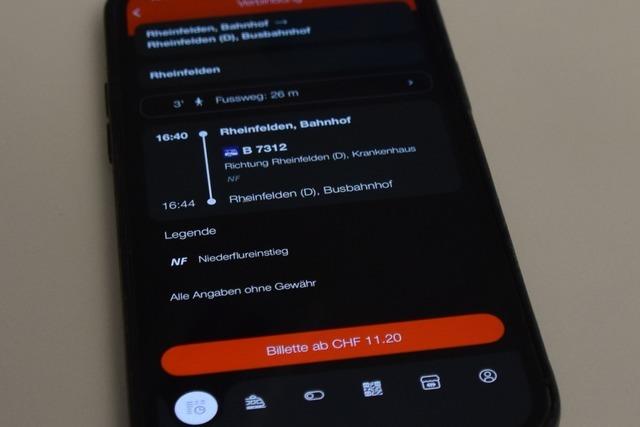 Der Rheinfelder Brcken-Bus ist endlich im Fahrplan per App zu finden