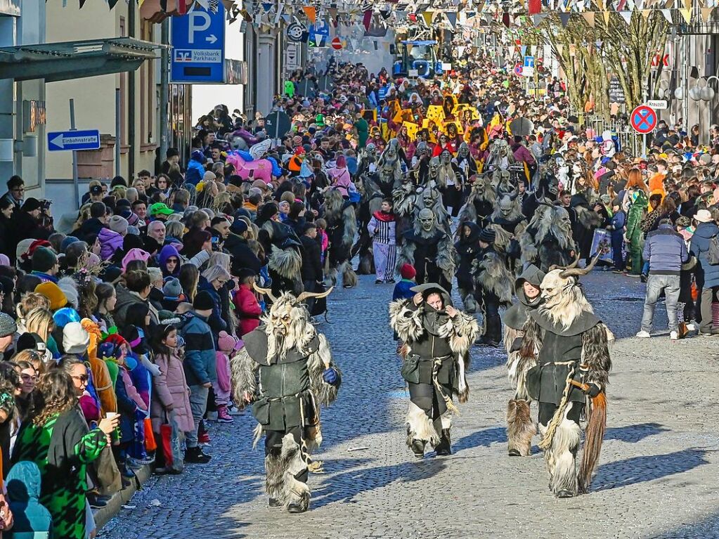 Zahlreiche Hstrger zogen am Sonntag durch die Lahrer Innenstadt. Die Besucher verfolgten das Treiben gut gelaunt.