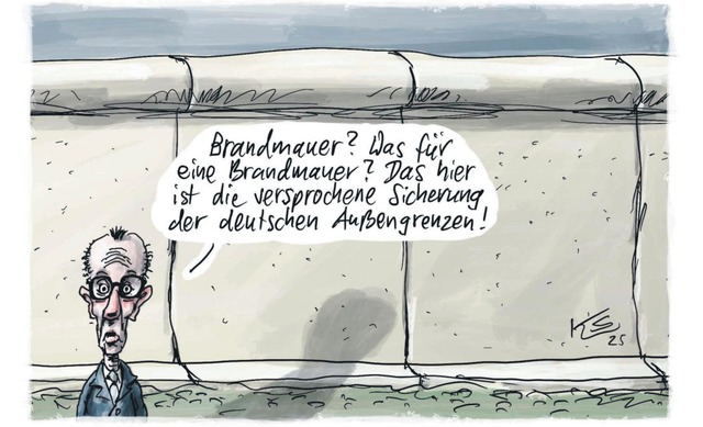 So sieht unser Karikaturist Klaus Stut...rich Merz entfachte Migrationsdebatte.  | Foto: Klaus Stuttmann