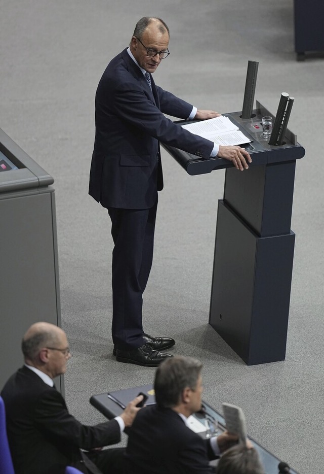 Friedrich Merz, Vorsitzender der CDU/C...Stimmen der AfD zustande gekommen ist.  | Foto: Michael Kappeler (dpa)