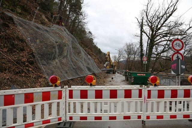 Die Felssicherungsarbeiten an der Kartuserstae in Freiburg liegen im Zeitplan