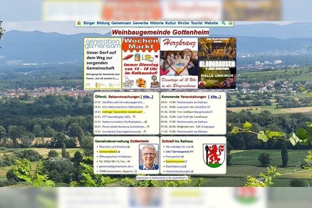 Die Homepage der Gemeinde Gottenheim ist bunt, schrill – und immer aktuell