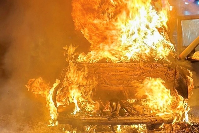 Das Auto brannte aus.  | Foto: Feuerwehr Neuenburg