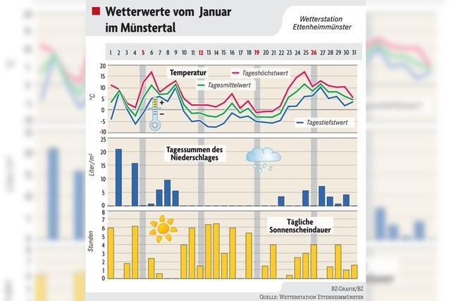 Milder Januar brachte reichlich Sonne und Nsse