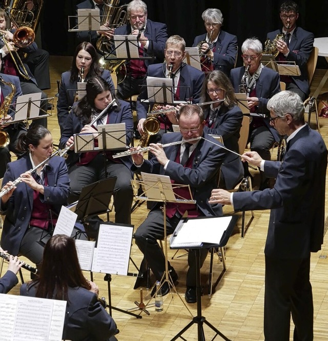 Der Musikverein flingen  umrahmte den Neujahrsempfang musikalisch.  | Foto: Michael Gottstein