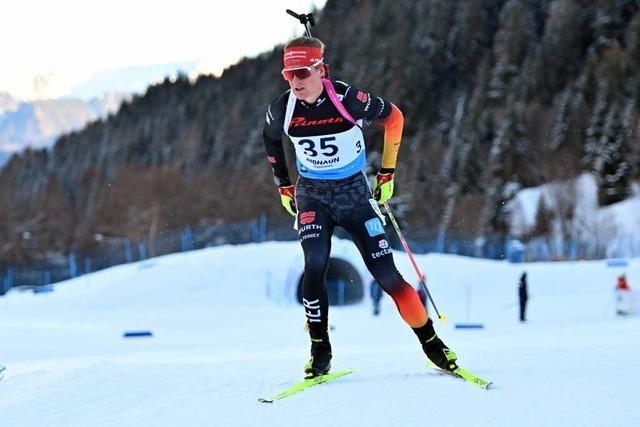 Biathlet Fabian Kaskel im Wettkampfstress: 