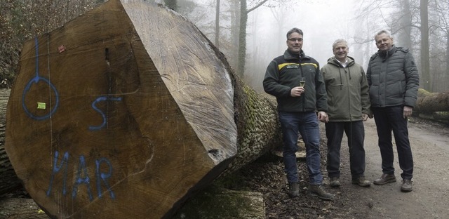 Forstdirektor Tobias Beigel, Stefan Le...ich ber ein ausgezeichnetes Ergebnis.  | Foto: Volker Mnch