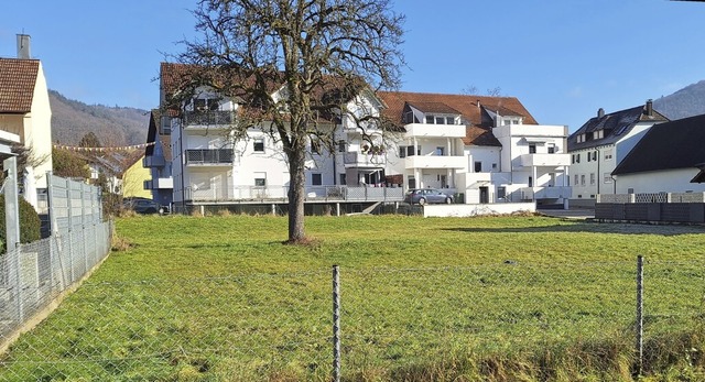 Auf dieser Grnflche knnte ein Mehrfamilienhaus gebaut werden.   | Foto: Wolfgang Beck