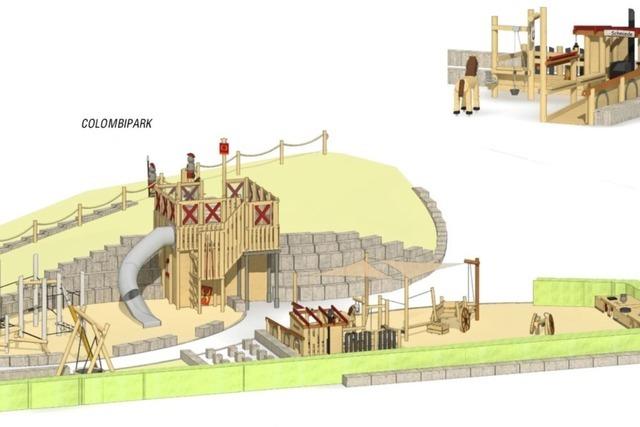 Der Spielplatz Colombini am Freiburger Colombipark soll im Frhsommer fertig sein – so soll er aussehen