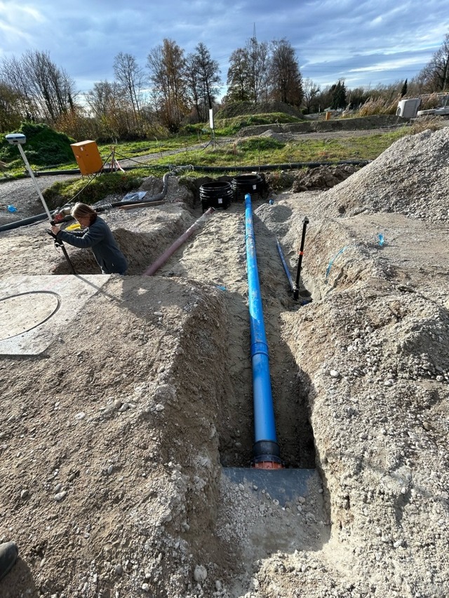 Die Arbeiten zur Erschlieung des Baugebiets Ziegelgarten laufen auf Hochtouren.  | Foto: Gemeinde Schwanau