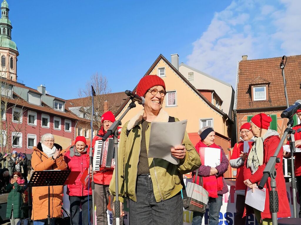 Die Offenburger Theaterpdagogin Annette Mller hat Demo und Kundgebung mitorganisiert.