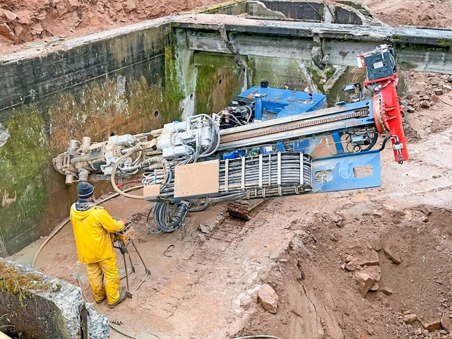 Aufgrund der Tiefe des Einlaufrohres k... kein Standard-Rechen montiert werden. | Foto: TILLIG Ingenieure Aufgrund der Tiefe des Einlaufrohres k... kein Standard-Rechen montiert werden. | Foto: TILLIG Ingenieure