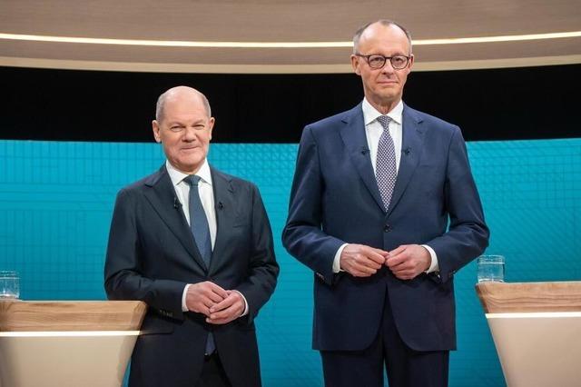 Scholz und Merz sind im TV-Duell bei den Themen AfD und Migration unvershnlich