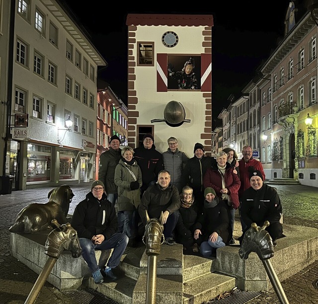 Am neuen Hansele-Brunnen mitgewirkt ha... Tgel, Markus Mller und Markus Roth.  | Foto: Juliane Schlichter/Narro-Zunft Waldshut