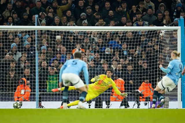 Erling Haaland sorgte per Foulelfmeter f&uuml;r die 2:1-F&uuml;hrung.  | Foto: Dave Thompson/AP/dpa