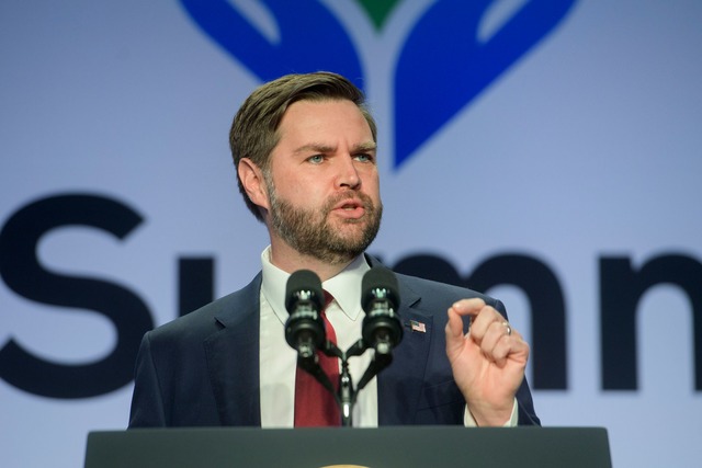 US-Vizepr&auml;sident J.D. Vance soll ...diesem Wochenende kommen. (Archivbild)  | Foto: Rod Lamkey/AP/dpa