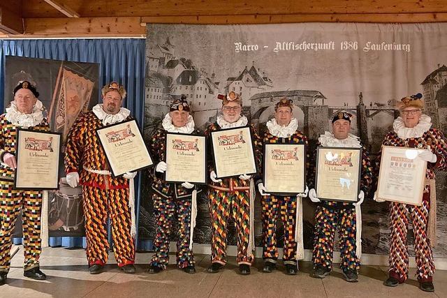 Sie wurden am Hauptbott geehrt (von li...s, Jrgen Enderle und Antonio Berlini.  | Foto: Julius Berchtold