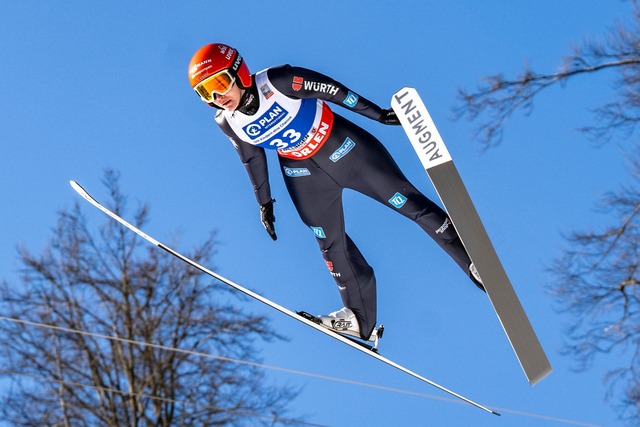 Selina Freitag wird Zweite in Ljubno.  | Foto: David Inderlied/dpa