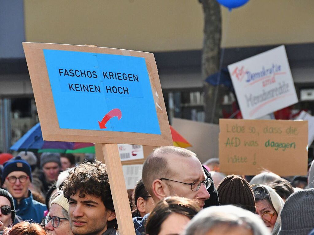 Run 2300 Menschen kamen zur Demokratie-Kundgebung in Lrrach