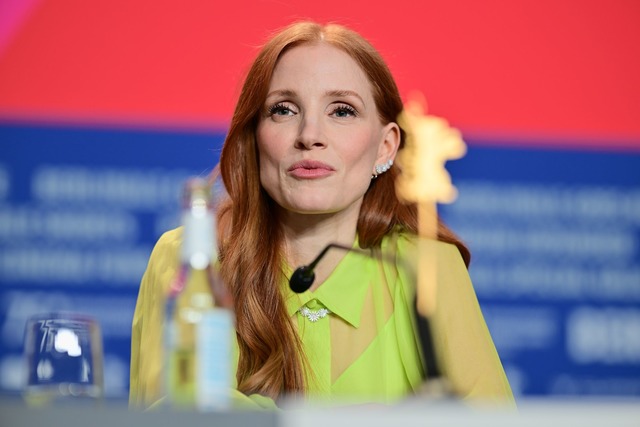 Jessica Chastain w&auml;hrend der Pressekonferenz zum Wettbewerbsfilm "Dreams".  | Foto: Sebastian Christoph Gollnow/dpa