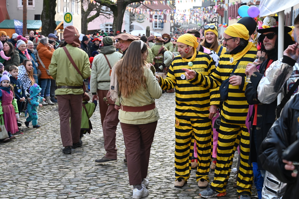 Tausende Besucher strmten am Samstag zum Fasnachtsumzug, den die Burkheimer Schnecken zum Jubilum ihres 55-jhrigen Bestehens auf die Beine stellten.