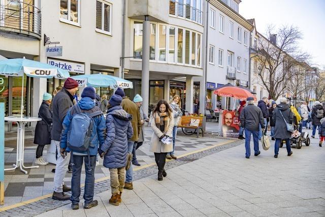 Wie ist die Stimmung an den Wahlkampstnden in der Rheinfelder Innenstadt?