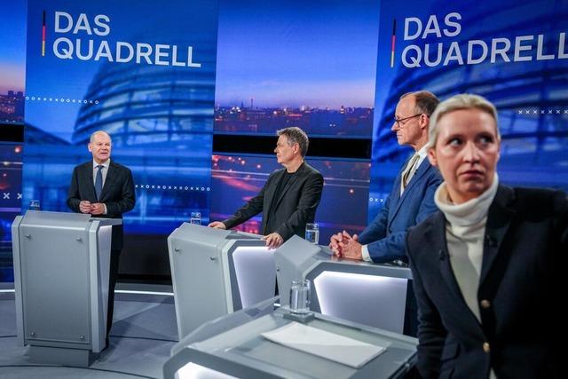 Bundestagswahl 2025: Beim TV-Quadrell schenken sich die Kandidaten nichts