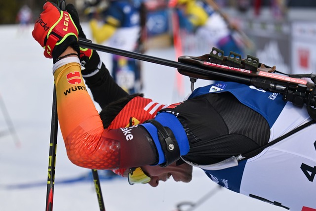 Philipp Horn war noch der Beste in der Verfolgung.  | Foto: Martin Schutt/dpa