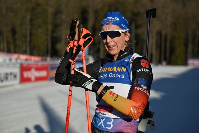 Im vierten Rennen erstmals ohne Medaile: Franziska Preu&szlig;.  | Foto: Martin Schutt/dpa