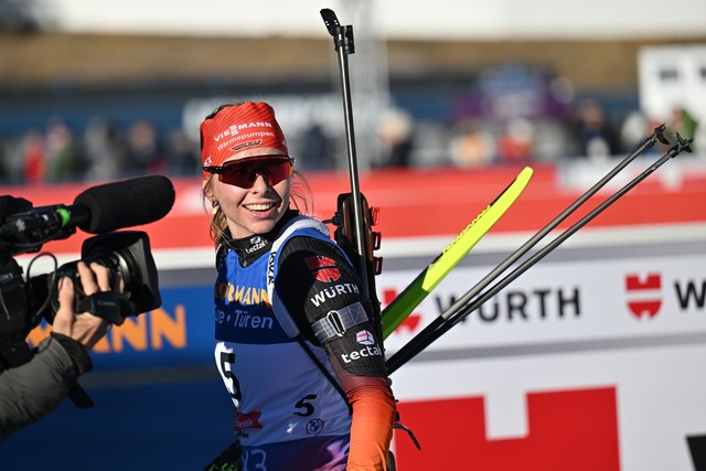 Johanna Puff traf bei ihrem WM-Deb&uuml;t alle 20 Scheiben.  | Foto: Martin Schutt/dpa